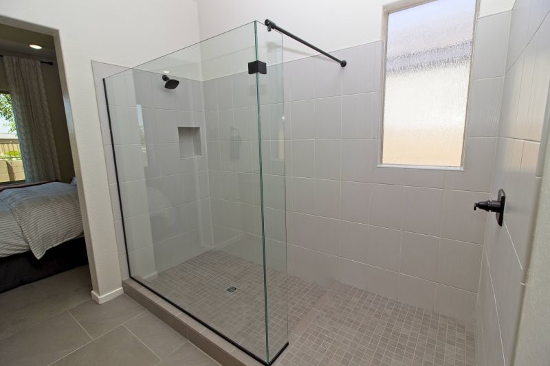 Corner Shower with Glass Panels